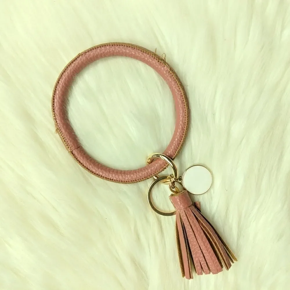 Wristlet bangle keychain bracelet tassel keyring
